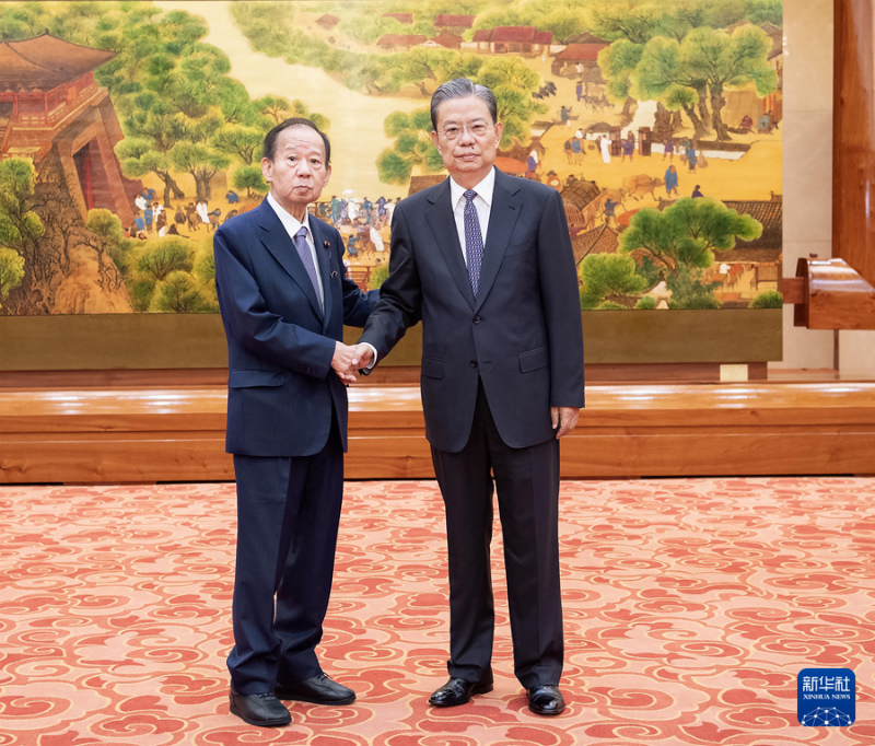 赵乐际、王毅会见日中友好议员联盟会长二阶俊博和访华代表团一行